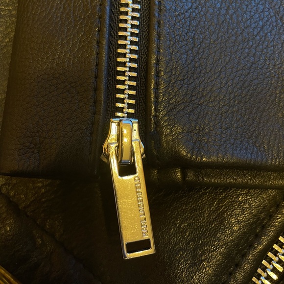 COPY - Men’s Karl Lagerfeld Motorcross Jacket 100% Genuine Leather New (Dead St… - Picture 9 of 15